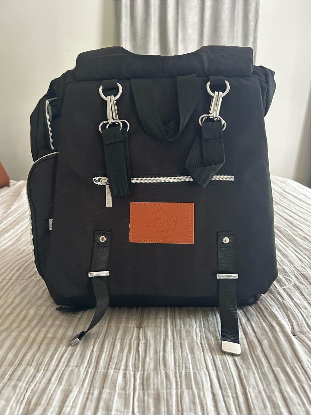 Black Canvas Keababy Diaper Bag
